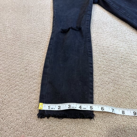 Madewell Jeans 10" High-Rise Roadtripper Skinny Boho Black Distress Sz 26P K9922 - Picture 11 of 15